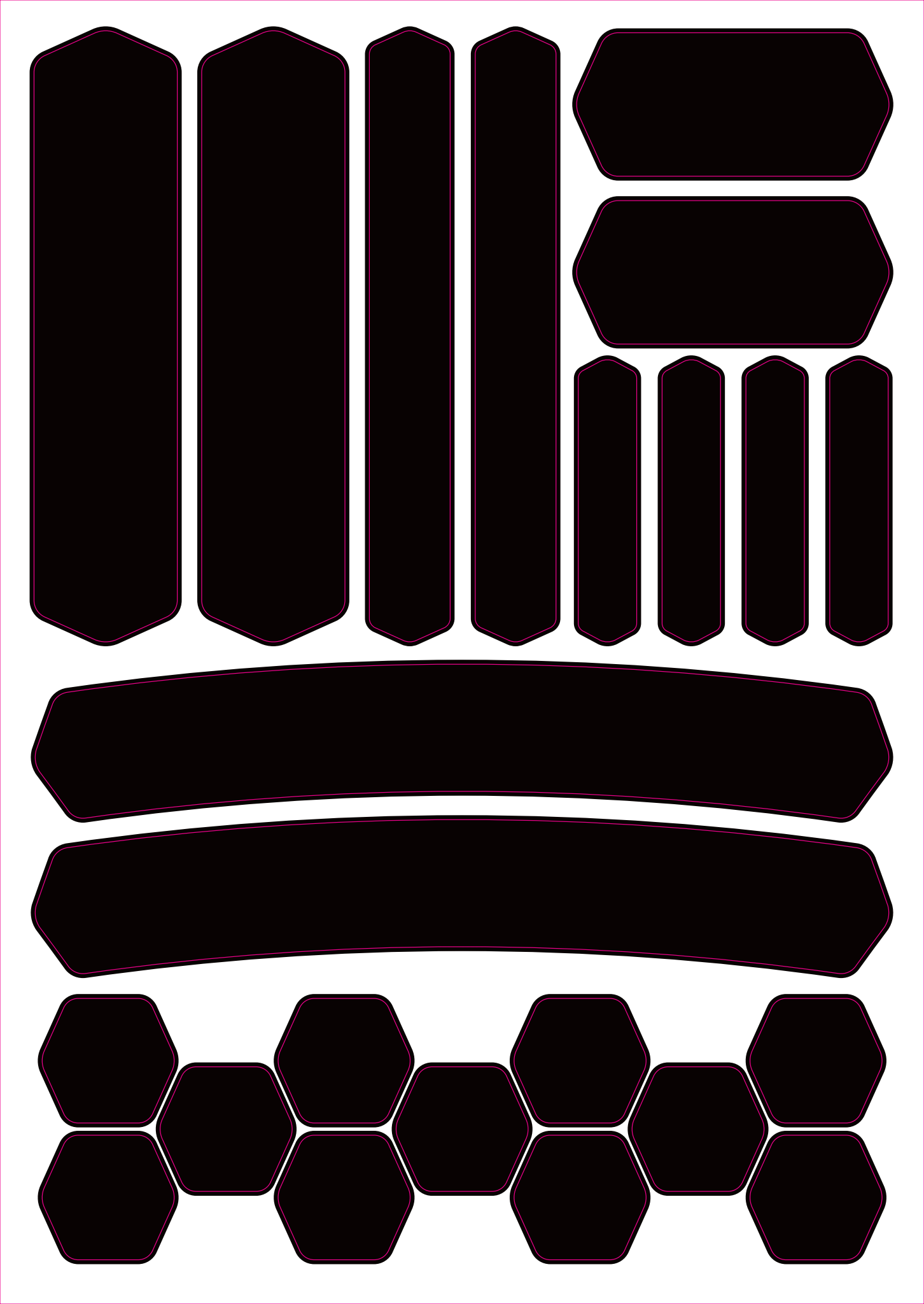 Reflexní samolepky - SHAPES černé, bílé