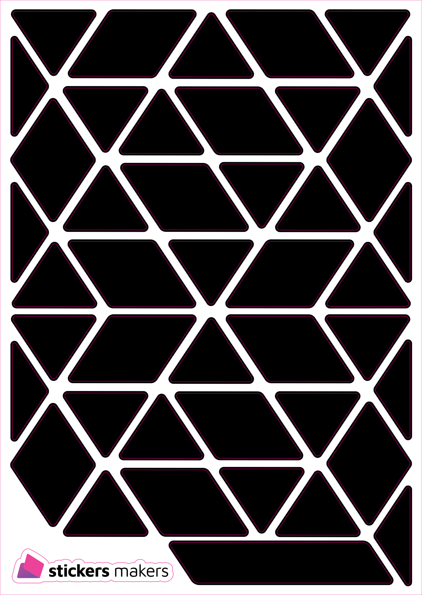 Reflexní samolepky - TRIANGLE černé, bílé