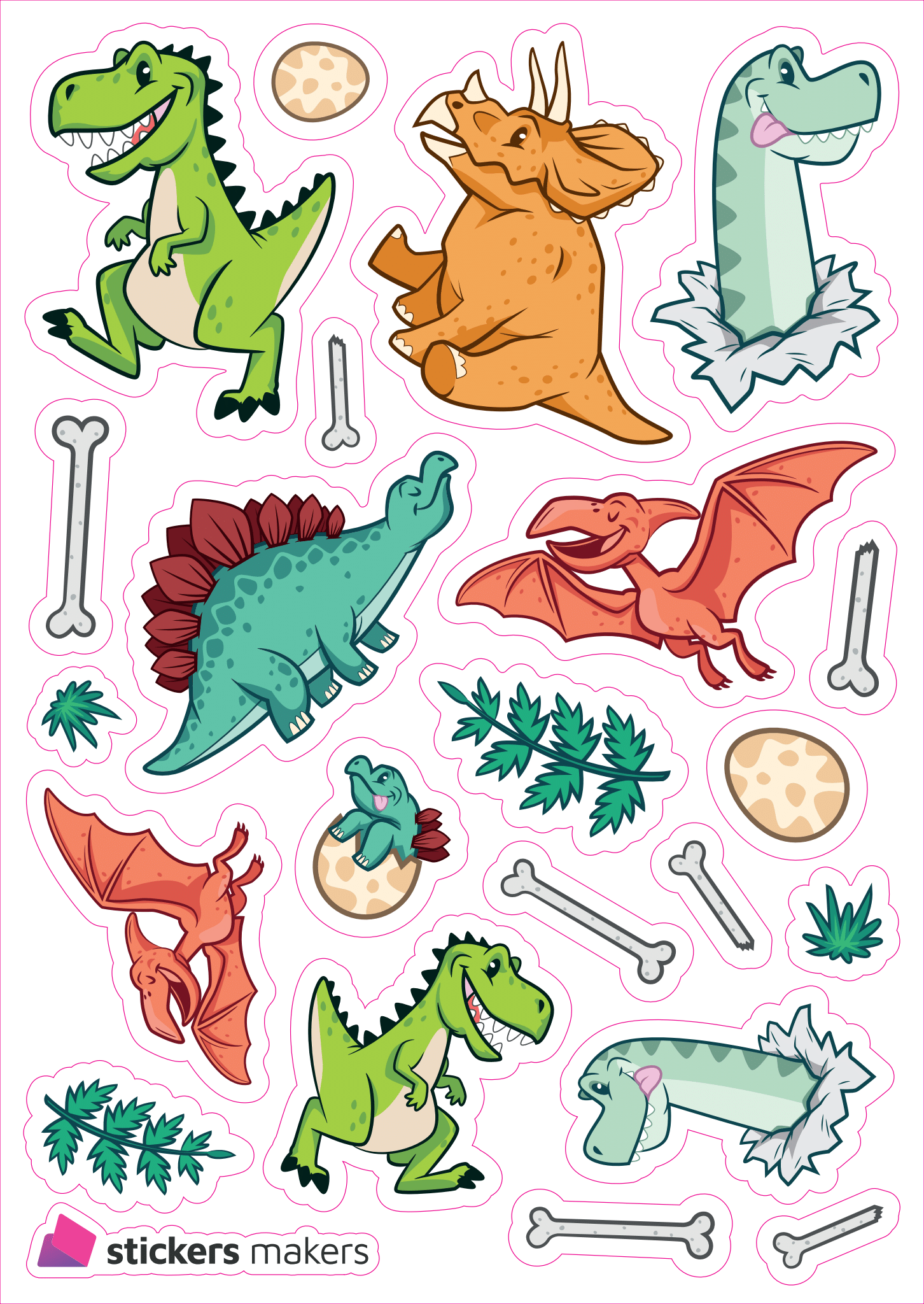 Reflexní samolepky - dinosouři