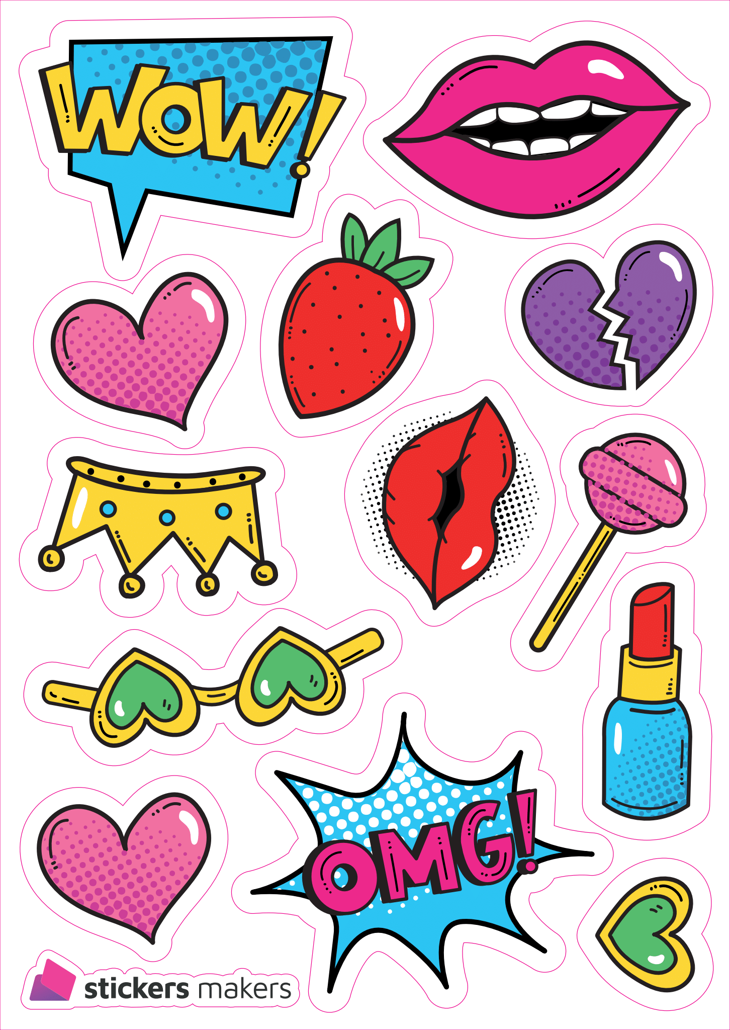 Reflexní samolepky - PopArt set 2