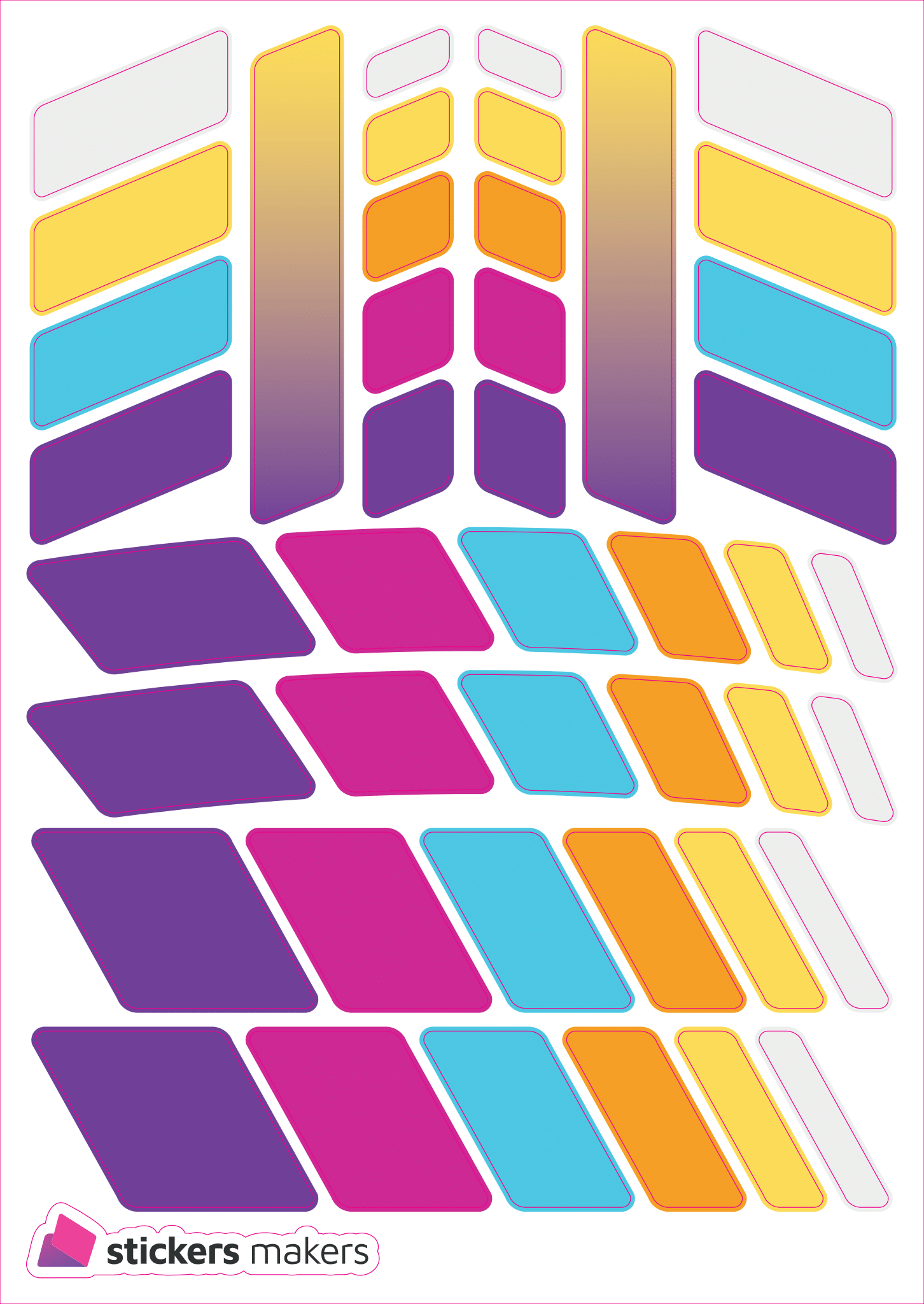 Reflexní samolepky - RHOMBUS barevné