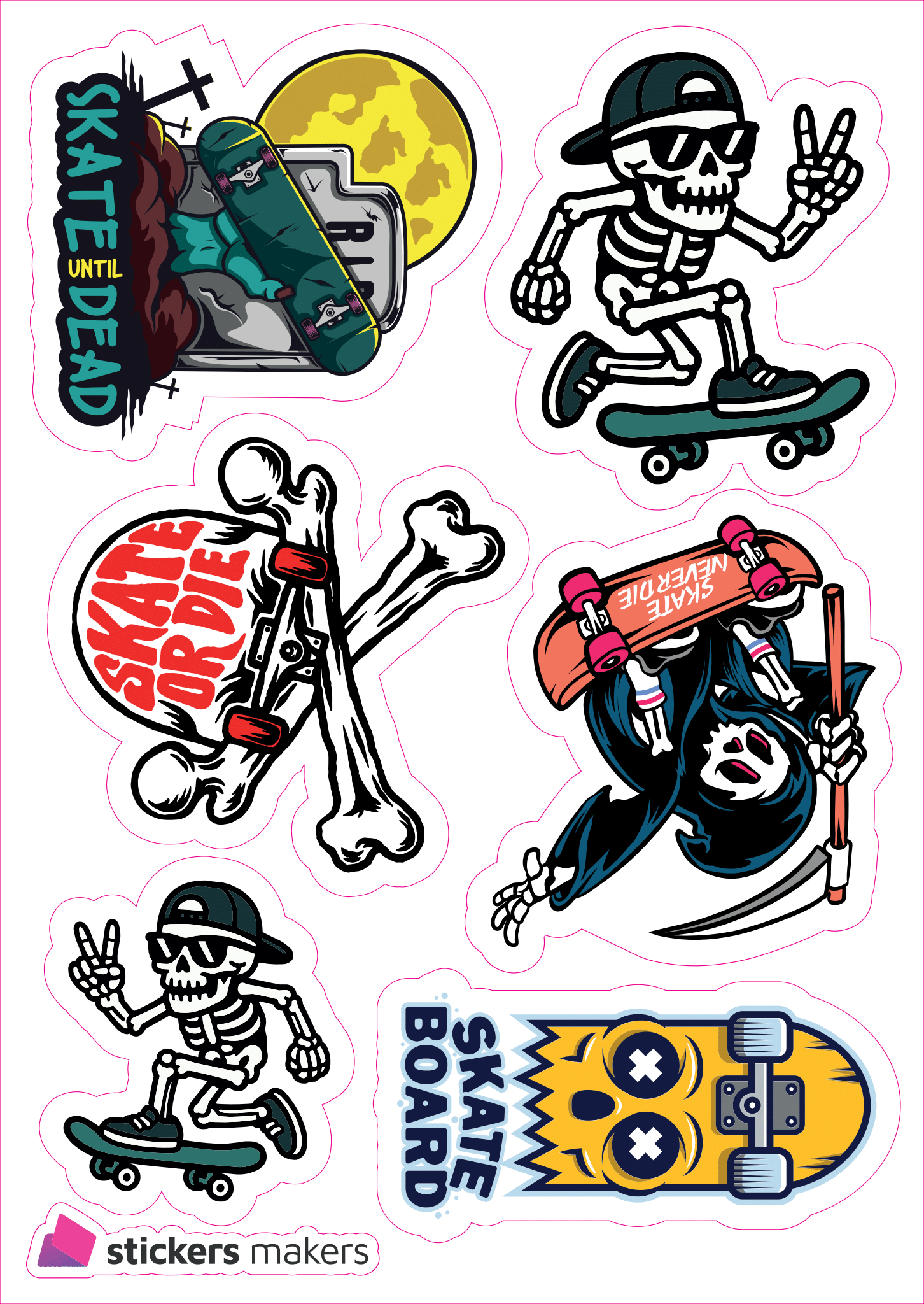 Reflexní samolepky - SKATE funny