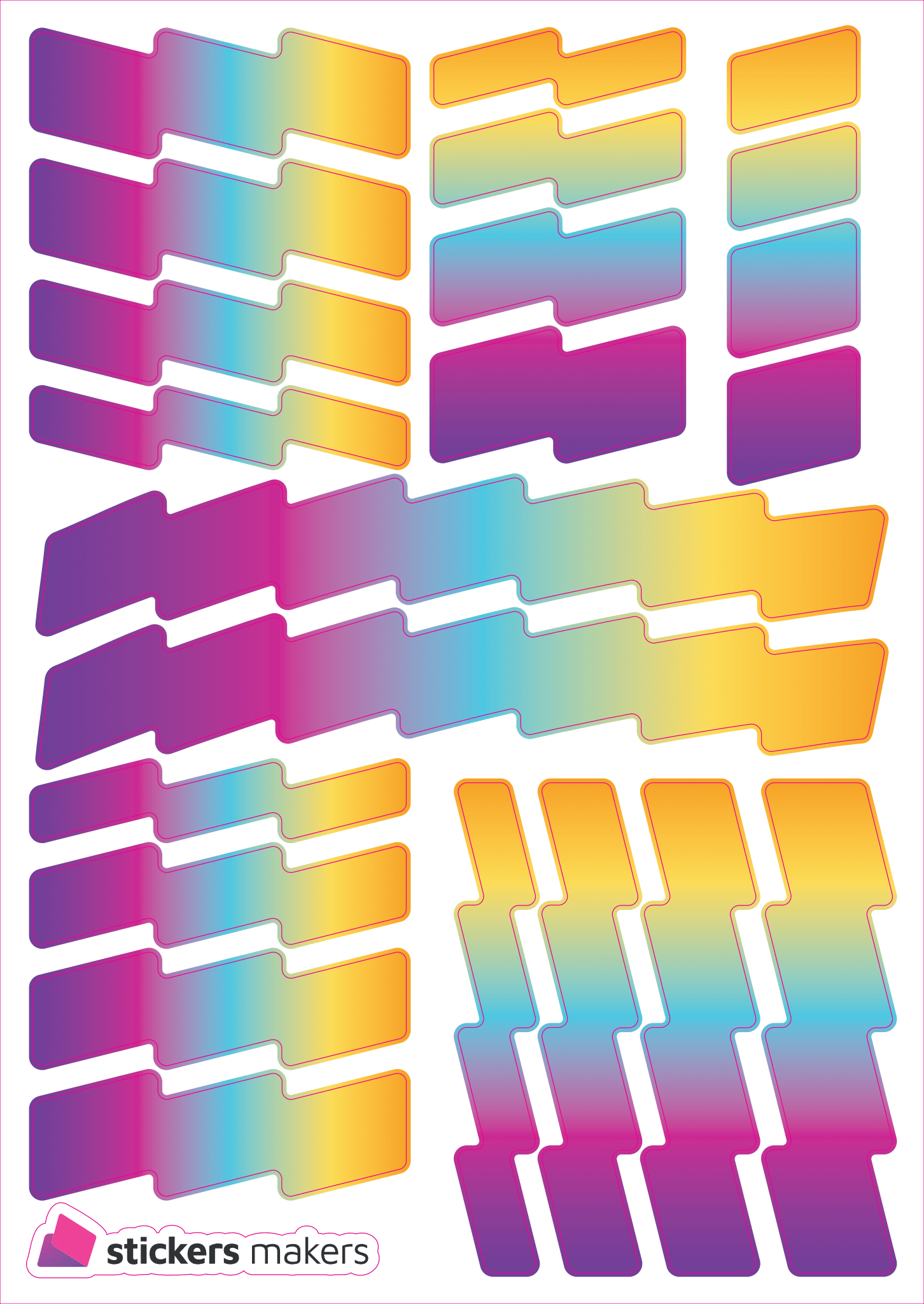 Reflexní samolepky - WAVES barevné